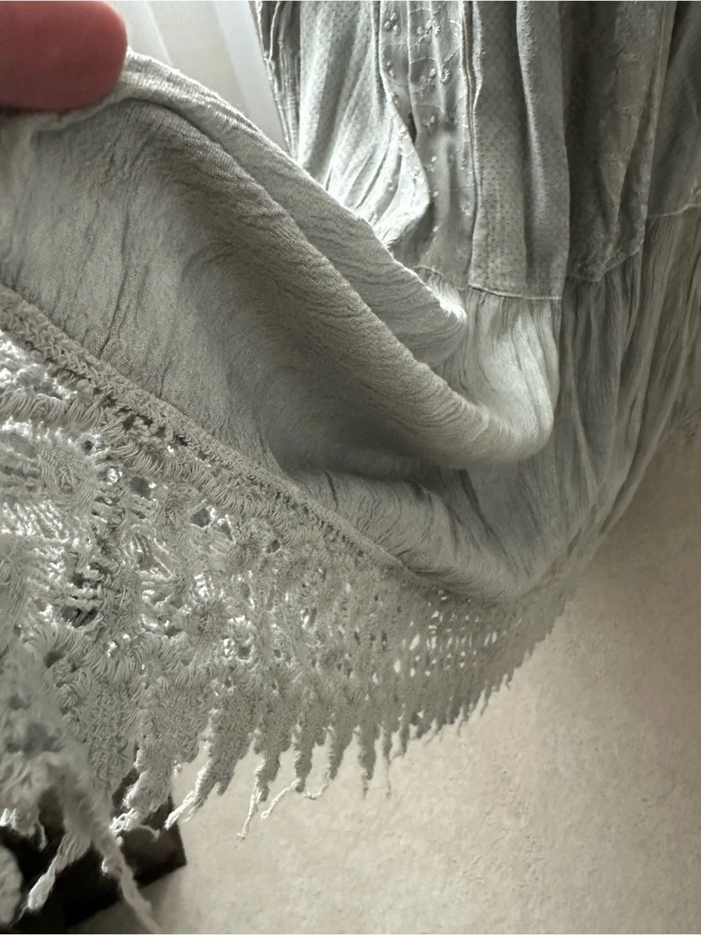 Young Threads Smocked Square-Neck Maxi Dress in Light Gray - Picture 4 of 7